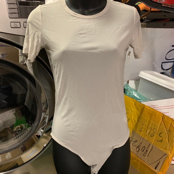 Forever 21 light grey mesh bodysuit NWT S - Picture 3 of 4